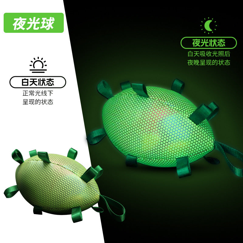 Pet dog resistant to grinding teeth to relieve boredom luminous reflective football toy interactive to relieve boredom throwing pet ball wholesale